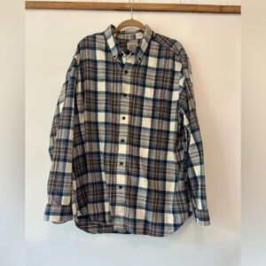 L.L. Bean Men's Casual Plaid Flannel Shirt Fall Outdoor XL